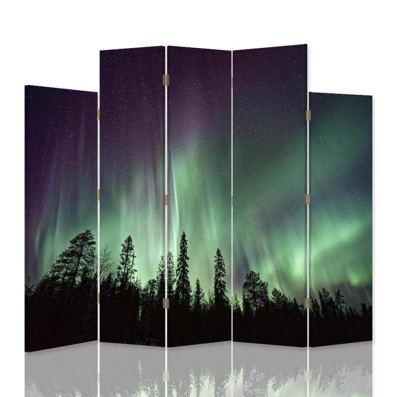 Decorative Aizslietnis, 5 paneļi, kanva, Luna Over The Forest 