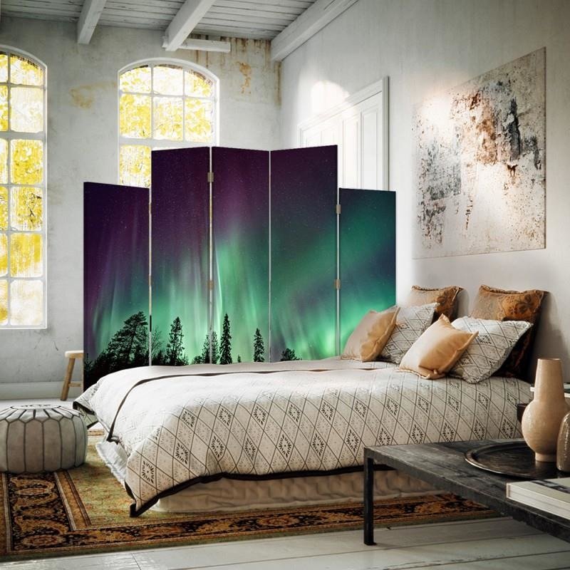Decorative Aizslietnis, 5 paneļi, kanva, Luna Over The Forest 