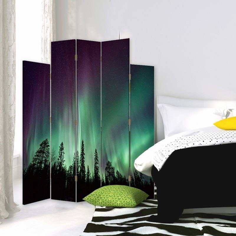 Decorative Aizslietnis, 5 paneļi, kanva, Luna Over The Forest 