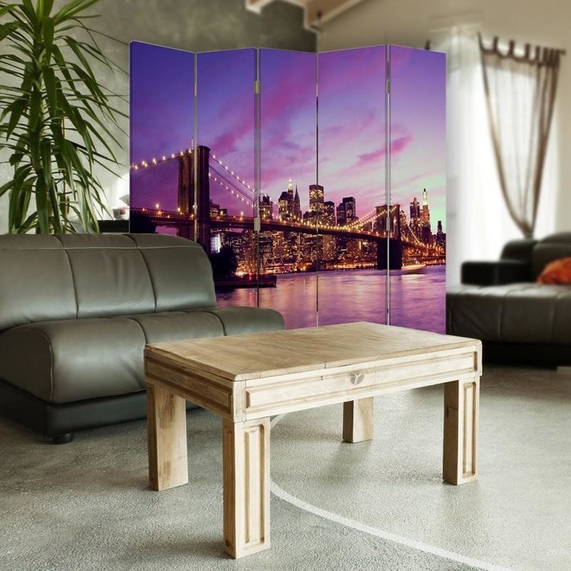 Aizslietnis, 5 paneļi, kanva, Manhattan At Sunset 