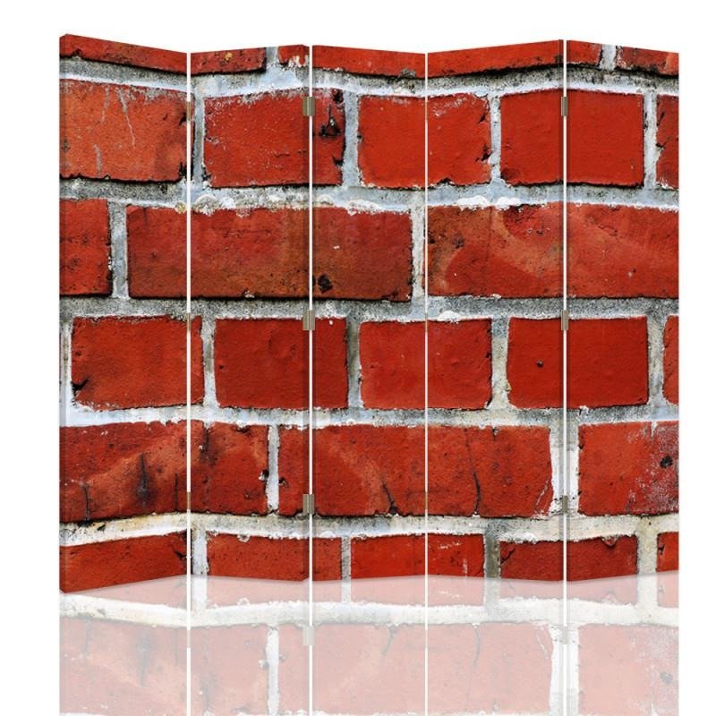 Aizslietnis, 5 paneļi, kanva, Red Brick Wall 