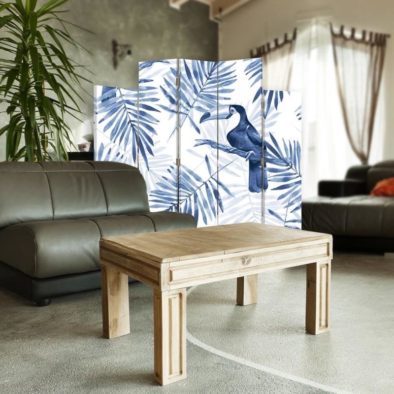 Decorative Aizslietnis, 5 paneļi, kanva, Blue Toucans 