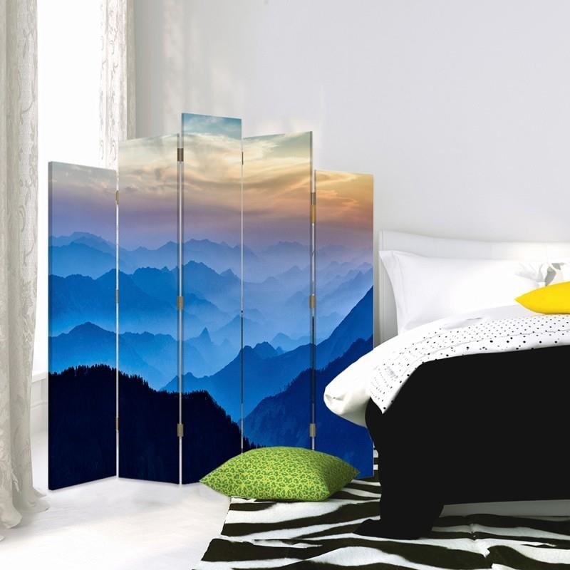 Decorative Aizslietnis, 5 paneļi, kanva, Panorama Mountains 1 