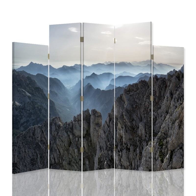 Decorative Aizslietnis, 5 paneļi, kanva, Panorama Mountains 2 