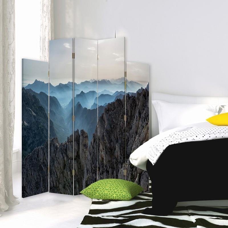 Decorative Aizslietnis, 5 paneļi, kanva, Panorama Mountains 2 