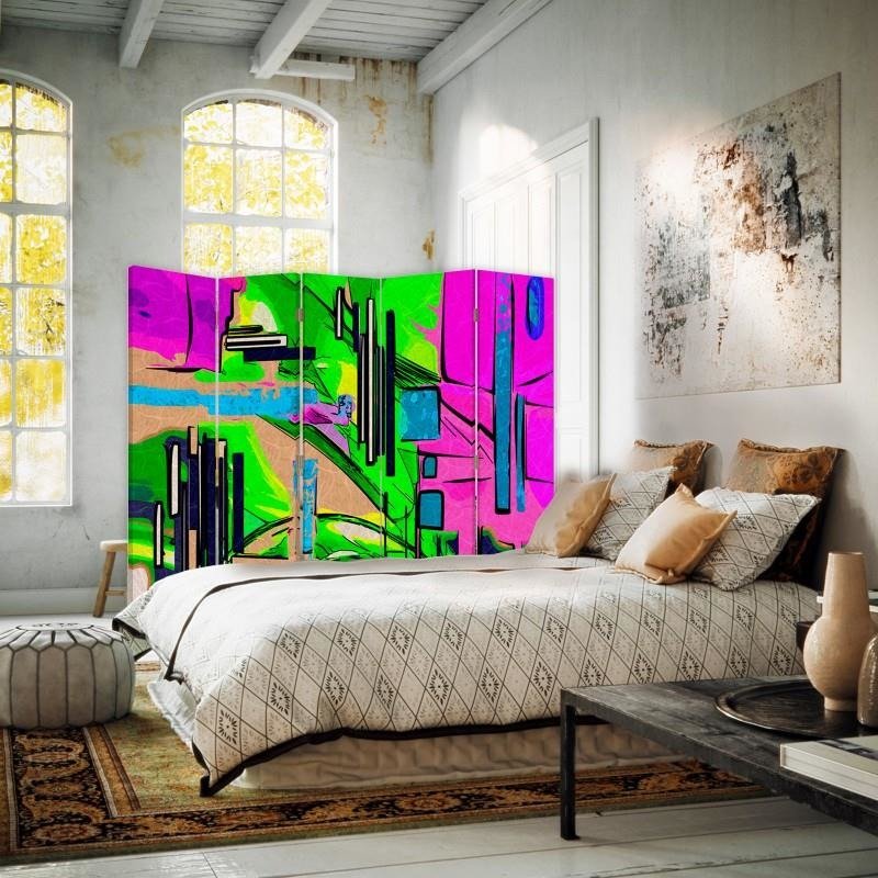 Aizslietnis, 5 paneļi, kanva, Landscape Abstract 