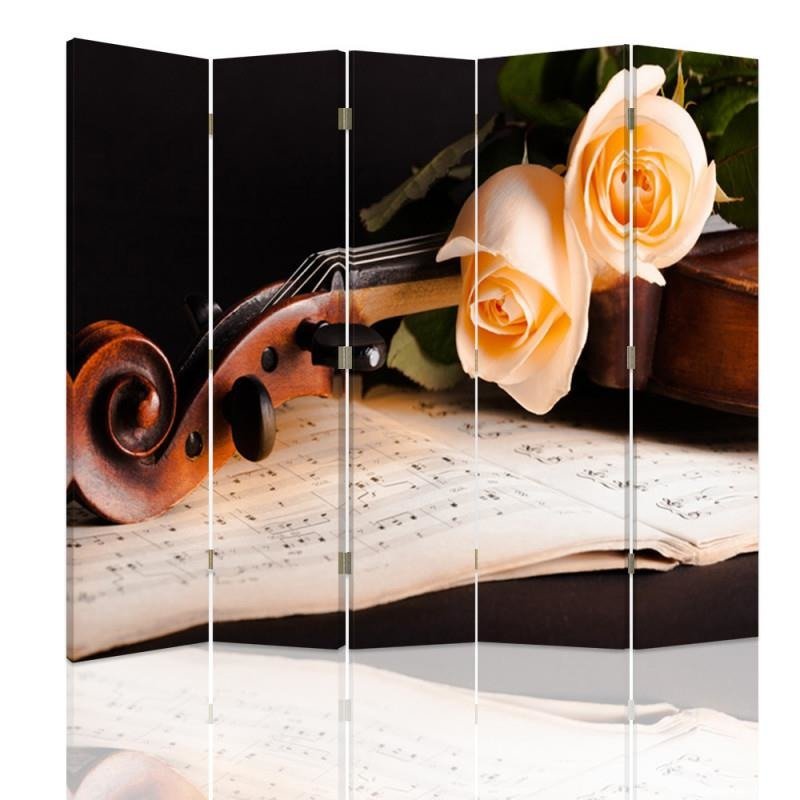 Aizslietnis, 5 paneļi, kanva, Roses Violin 