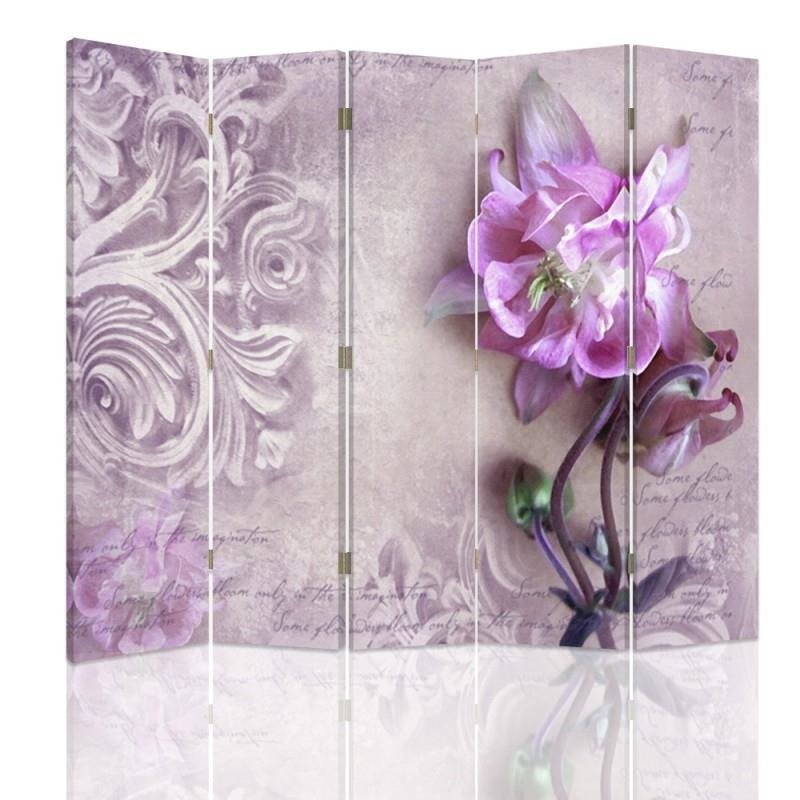 Aizslietnis, 5 paneļi, kanva, Pink Orchid 