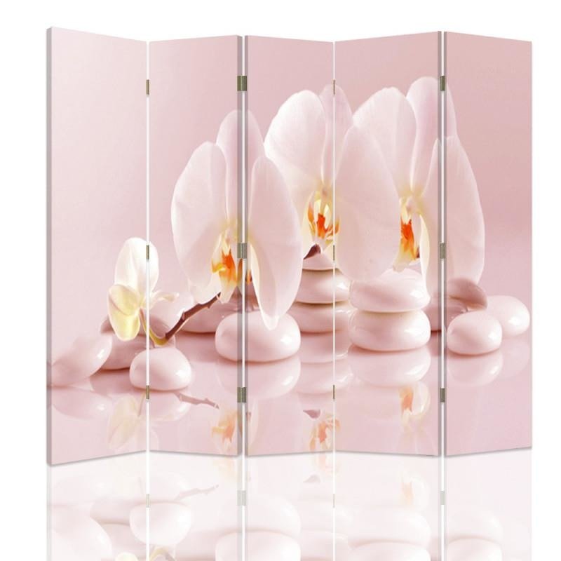 Aizslietnis, 5 paneļi, kanva, Orchids Zen 