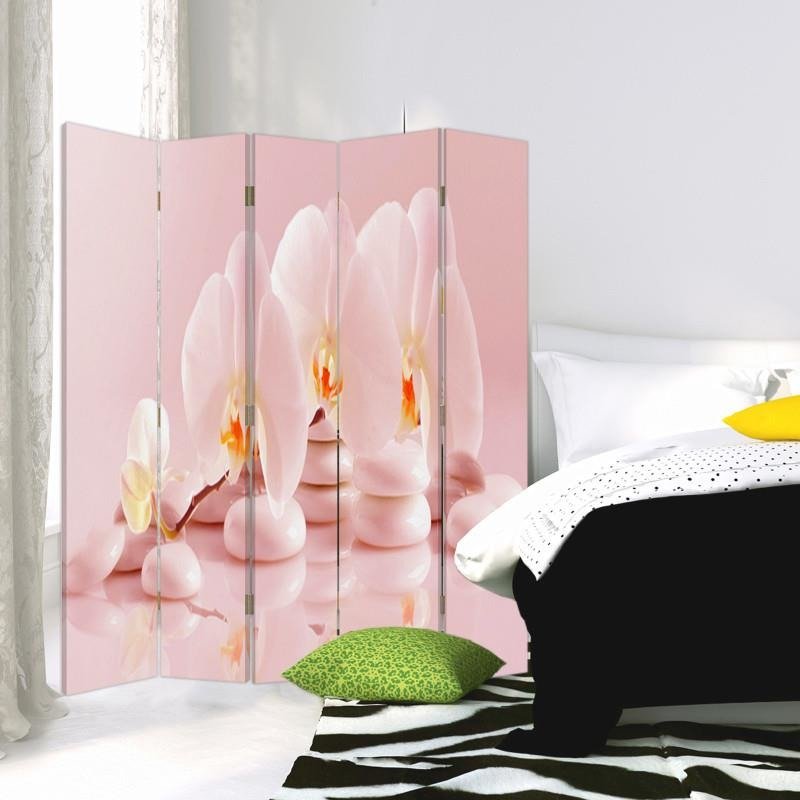 Aizslietnis, 5 paneļi, kanva, Orchids Zen 