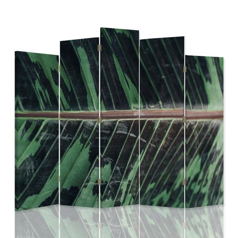 Decorative Aizslietnis, 5 paneļi, kanva, Leaf Structure 