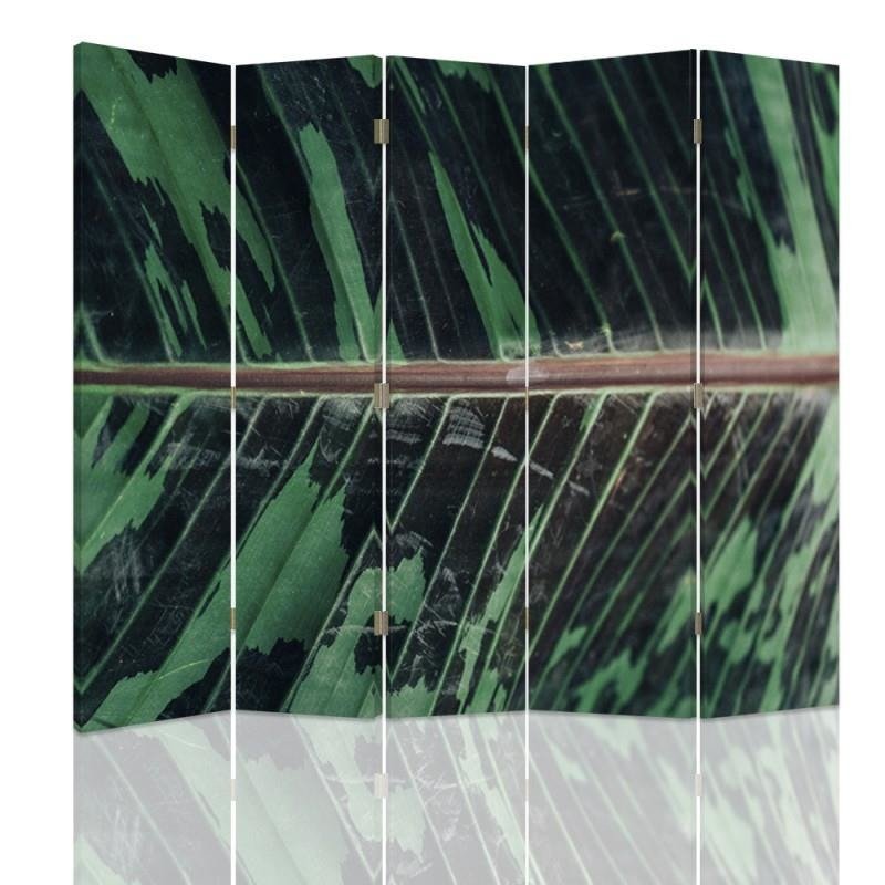 Decorative Aizslietnis, 5 paneļi, kanva, Leaf Structure 