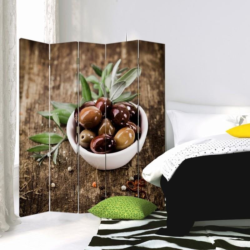 Aizslietnis, 5 paneļi, kanva, Fresh Olives 