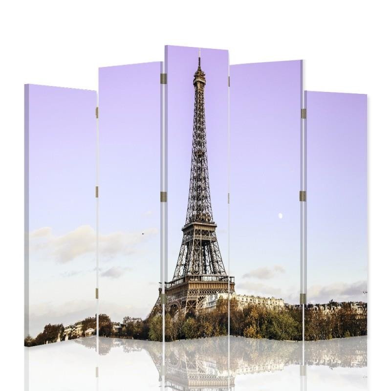 Decorative Aizslietnis, 5 paneļi, kanva, Eiffel Tower In Paris 