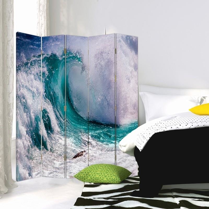 Aizslietnis, 5 paneļi, kanva, Agitated Wave 