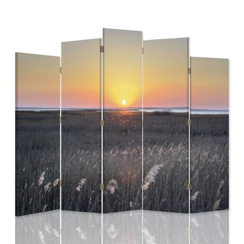 Decorative Aizslietnis, 5 paneļi, kanva, Sunset Over The Reeds 