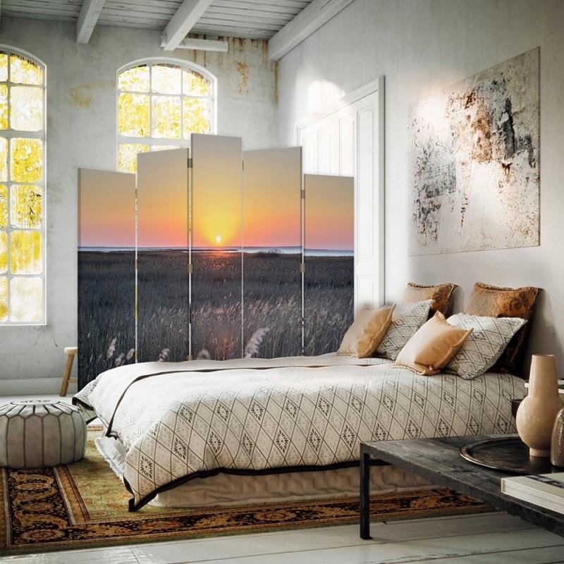 Decorative Aizslietnis, 5 paneļi, kanva, Sunset Over The Reeds 
