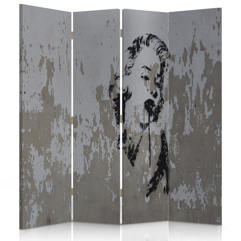 Aizslietnis, 4 paneļi, Divpusējs, Kanva, Portrait Of A Woman On The Wall 