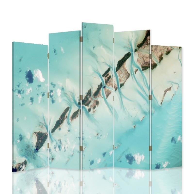 Decorative Aizslietnis, 5 paneļi, Divpusējs, kanva, Water Abstraction 