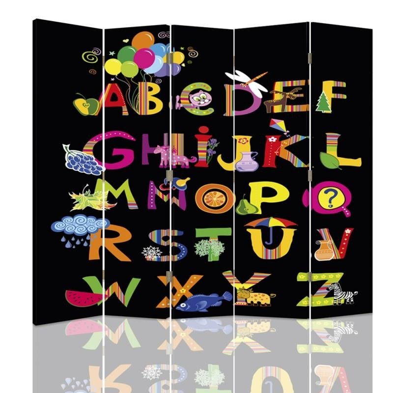 Aizslietnis, 5 paneļi, Divpusējs, kanva, Alphabet 3 