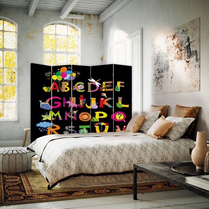 Aizslietnis, 5 paneļi, Divpusējs, kanva, Alphabet 3 