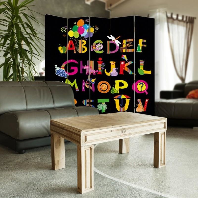 Aizslietnis, 5 paneļi, Divpusējs, kanva, Alphabet 3 