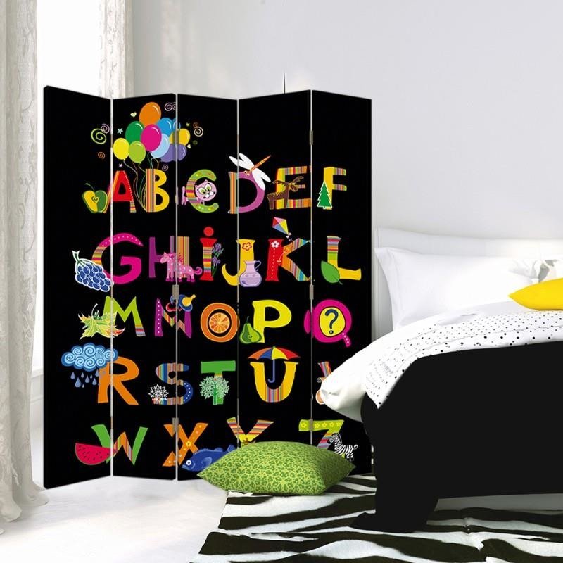 Aizslietnis, 5 paneļi, Divpusējs, kanva, Alphabet 3 