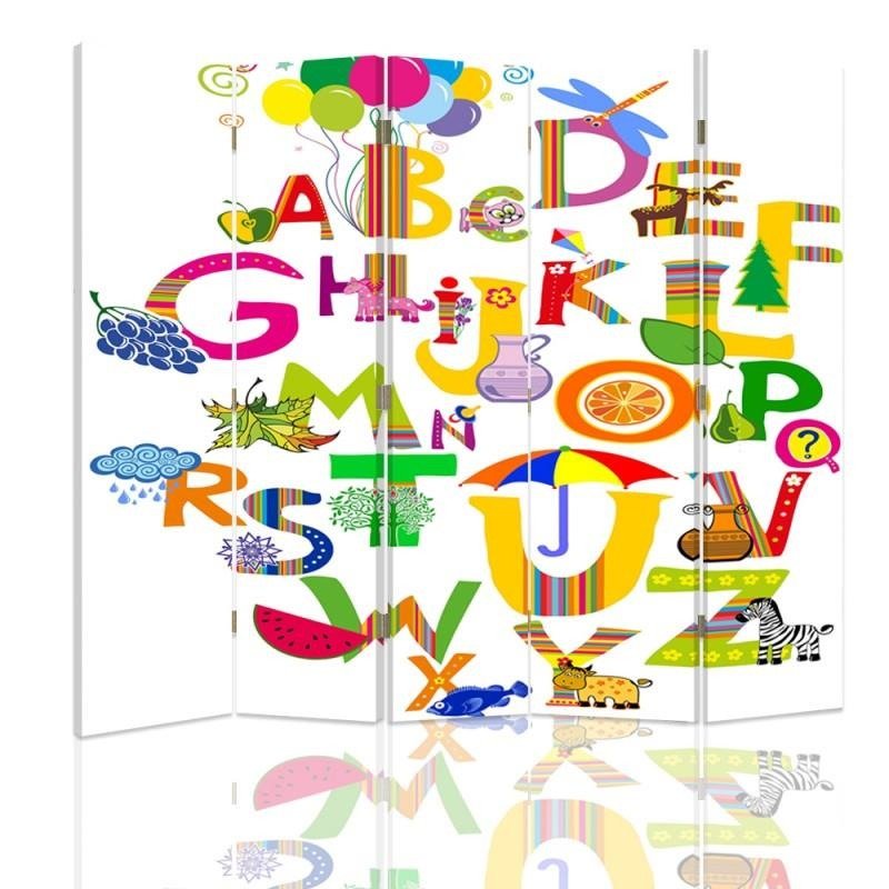 Aizslietnis, 5 paneļi, Divpusējs, kanva, Alphabet 5 