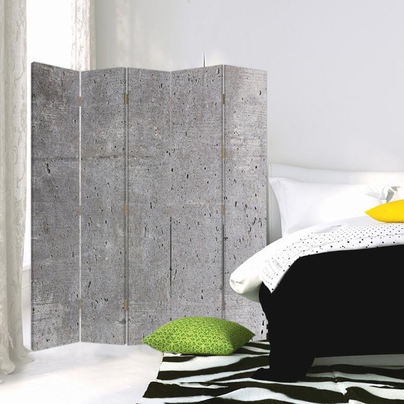 Aizslietnis, 5 paneļi, Divpusējs, kanva, Concrete Wall 4 