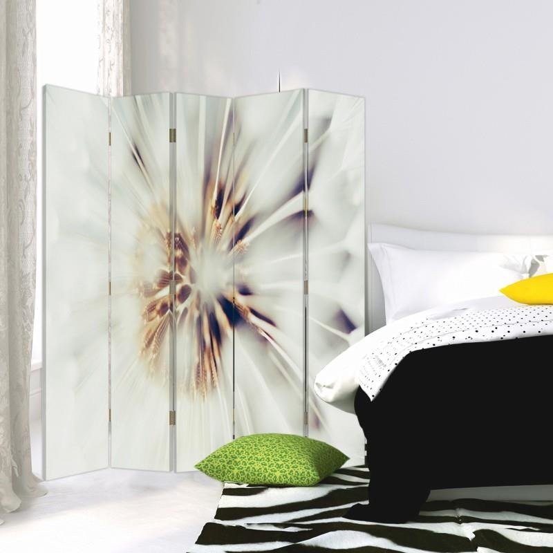 Aizslietnis, 5 paneļi, Divpusējs, kanva, White Flowers 2 