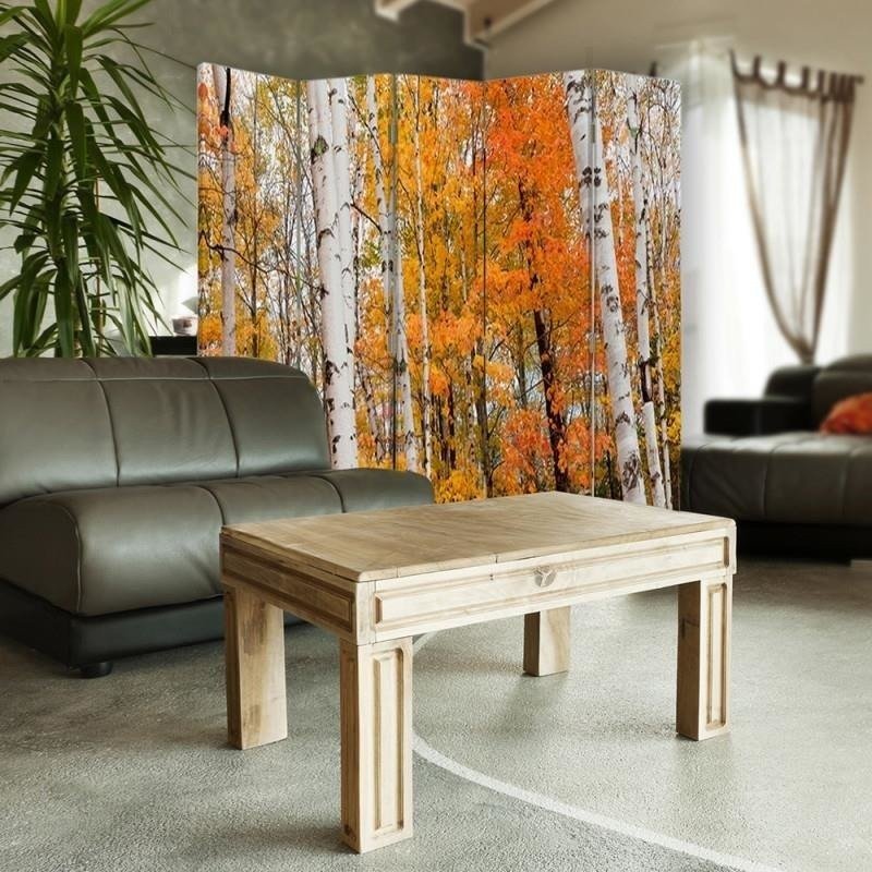 Aizslietnis, 5 paneļi, Divpusējs, kanva, Birch Forest In Autumn 