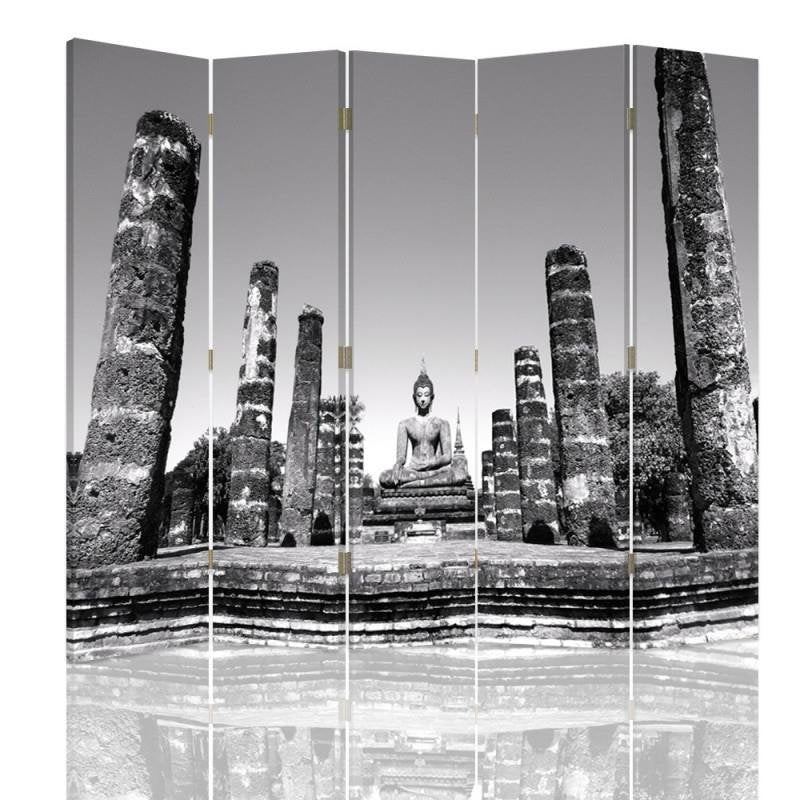 Aizslietnis, 5 paneļi, Divpusējs, kanva, Buddha Sakyamuni 