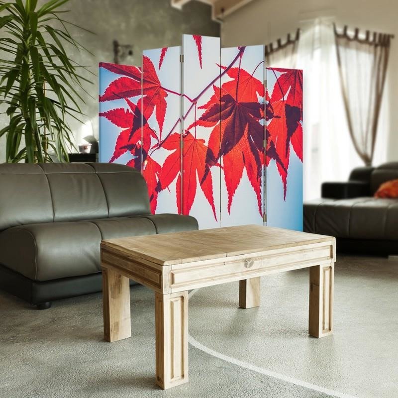 Decorative Aizslietnis, 5 paneļi, Divpusējs, kanva, Red Leaves 
