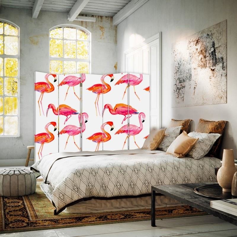 Aizslietnis, 5 paneļi, Divpusējs, kanva, Flamingos 