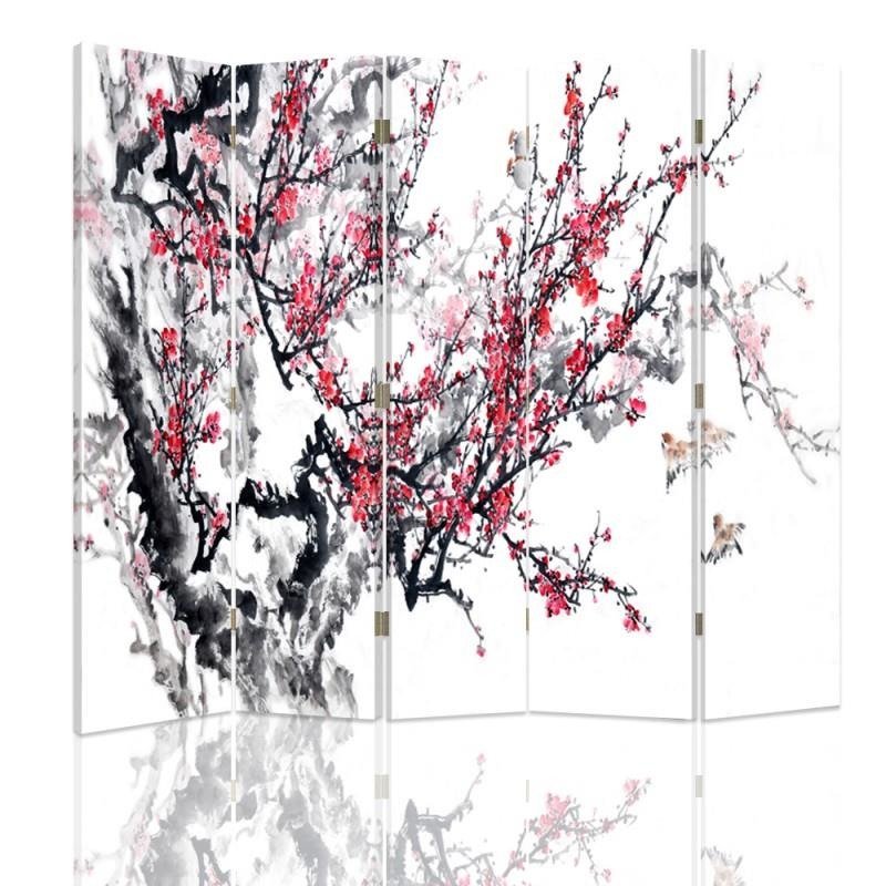 Aizslietnis, 5 paneļi, Divpusējs, kanva, Japanese Cherry 
