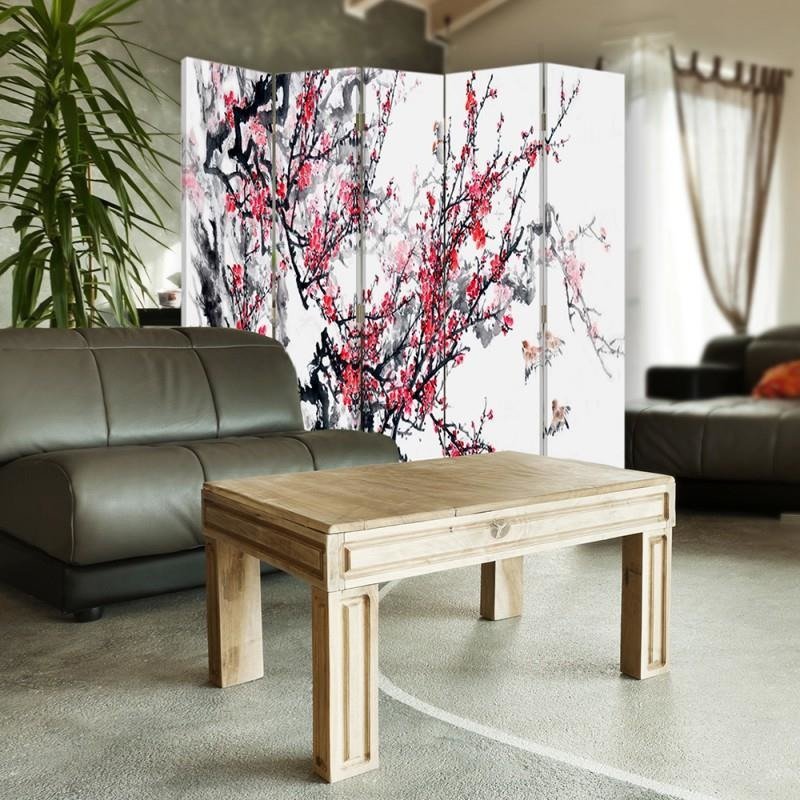 Aizslietnis, 5 paneļi, Divpusējs, kanva, Japanese Cherry 