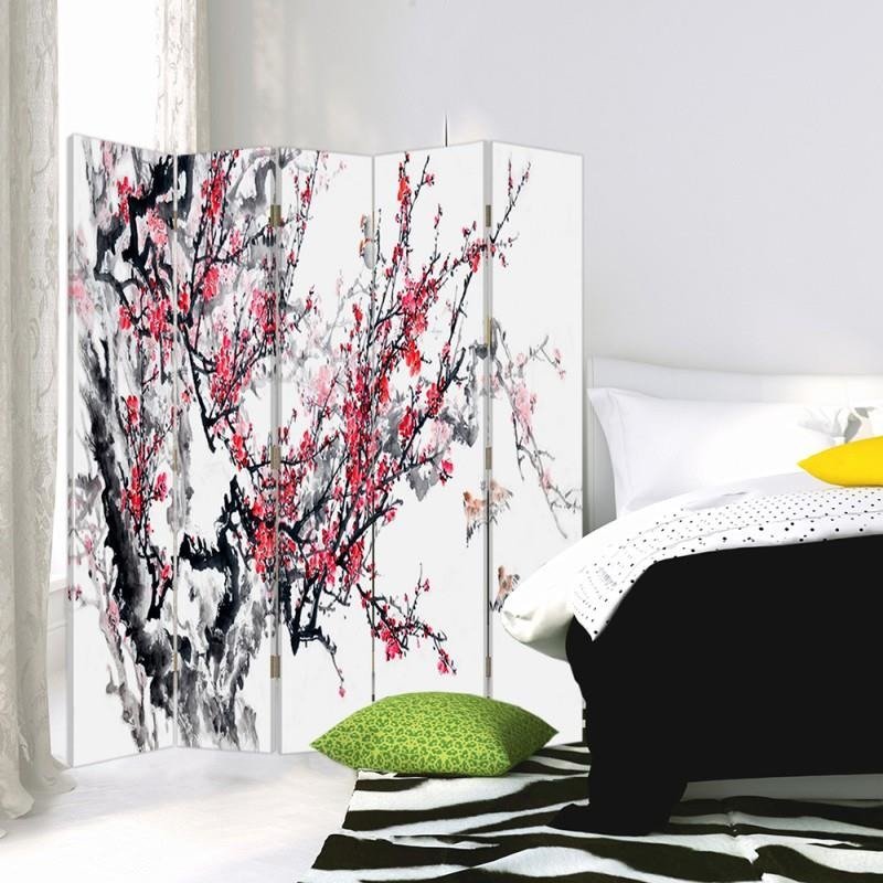 Aizslietnis, 5 paneļi, Divpusējs, kanva, Japanese Cherry 