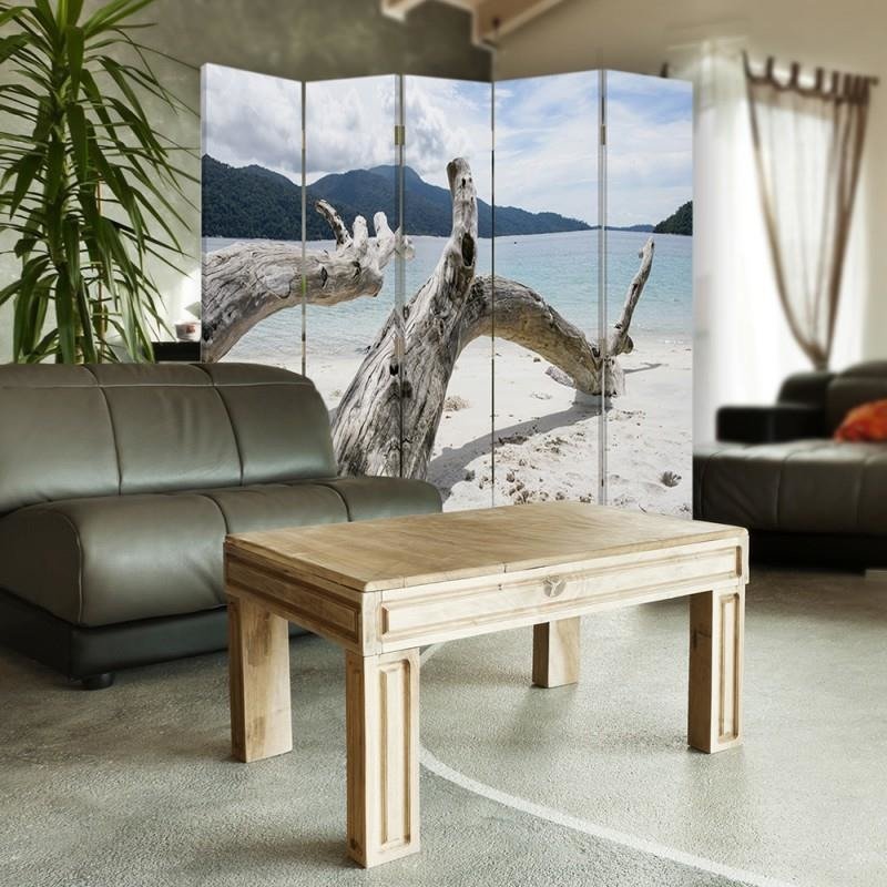 Aizslietnis, 5 paneļi, Divpusējs, kanva, Branches Tree On A Tropical Beach 
