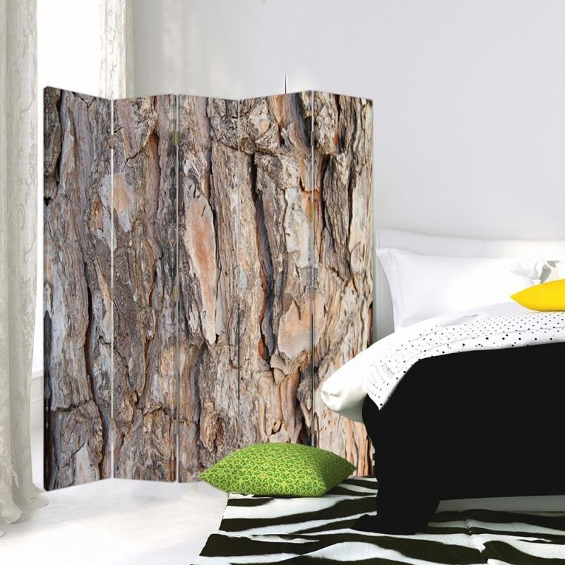 Aizslietnis, 5 paneļi, Divpusējs, kanva, Tree Bark 