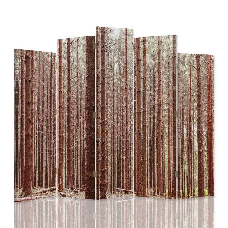 Decorative Aizslietnis, 5 paneļi, Divpusējs, kanva, Larch Forest 