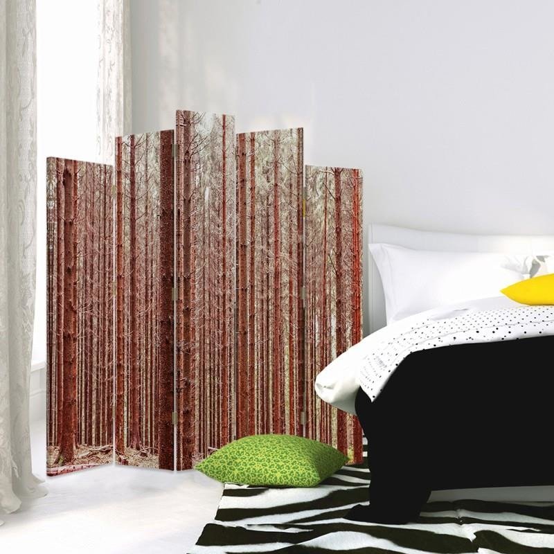 Decorative Aizslietnis, 5 paneļi, Divpusējs, kanva, Larch Forest 