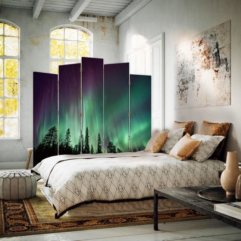 Decorative Aizslietnis, 5 paneļi, Divpusējs, kanva, Luna Over The Forest 