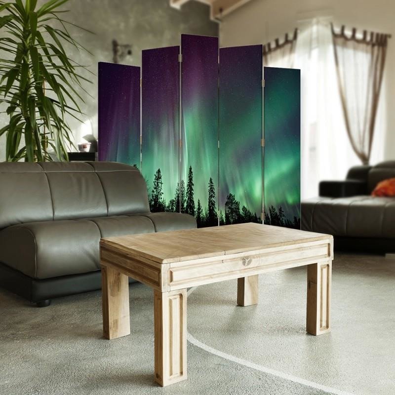 Decorative Aizslietnis, 5 paneļi, Divpusējs, kanva, Luna Over The Forest 