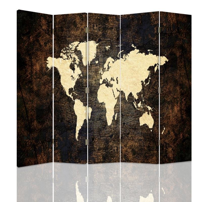 Aizslietnis, 5 paneļi, Divpusējs, kanva, Map Of The World 2 