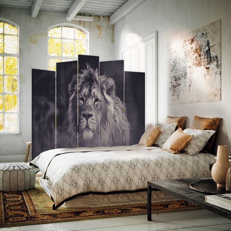 Decorative Aizslietnis, 5 paneļi, Divpusējs, kanva, Old Lion 1 