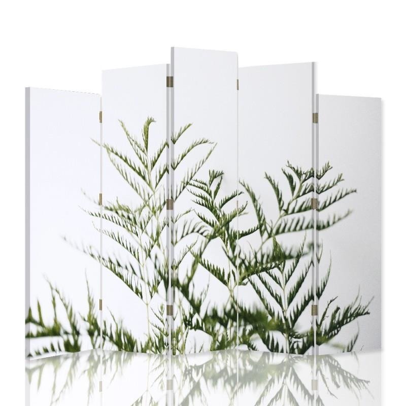 Decorative Aizslietnis, 5 paneļi, Divpusējs, kanva, Green Plant 
