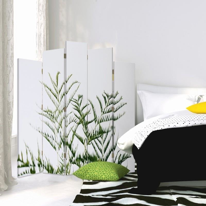Decorative Aizslietnis, 5 paneļi, Divpusējs, kanva, Green Plant 