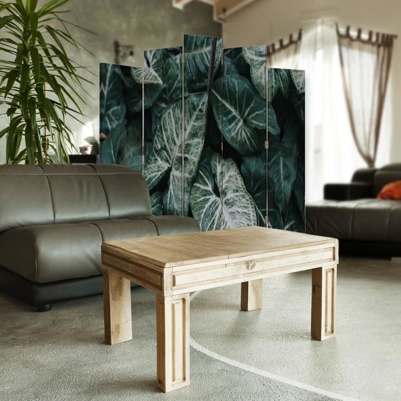 Decorative Aizslietnis, 5 paneļi, Divpusējs, kanva, Green Leaves 1 