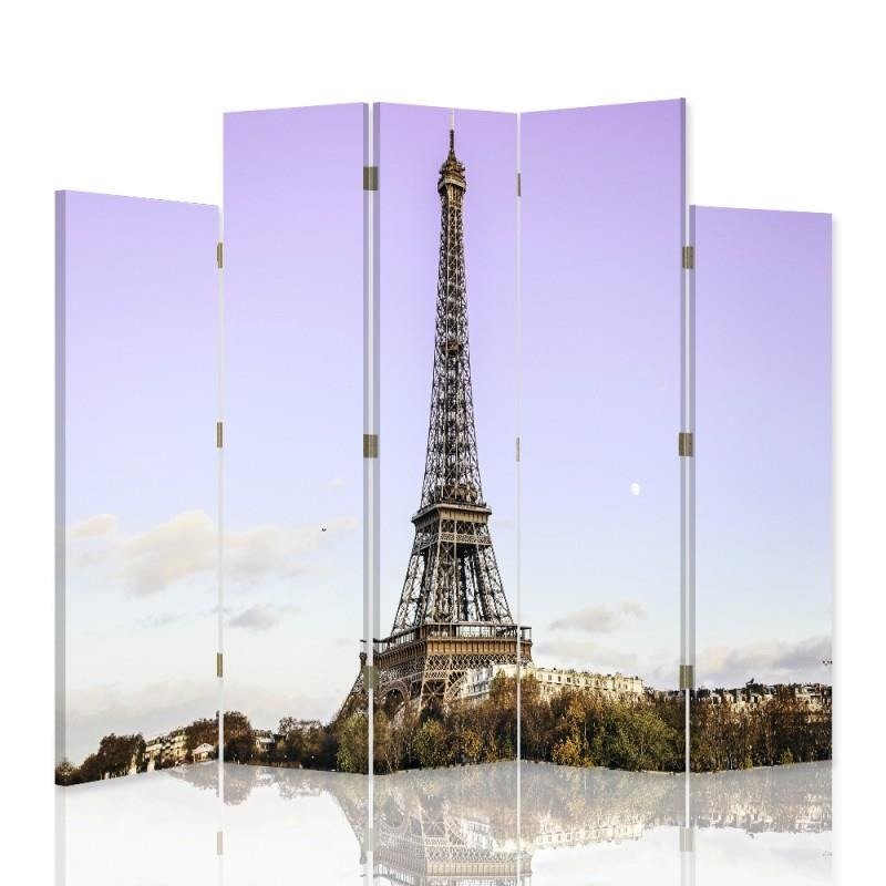 Decorative Aizslietnis, 5 paneļi, Divpusējs, kanva, Eiffel Tower In Paris 