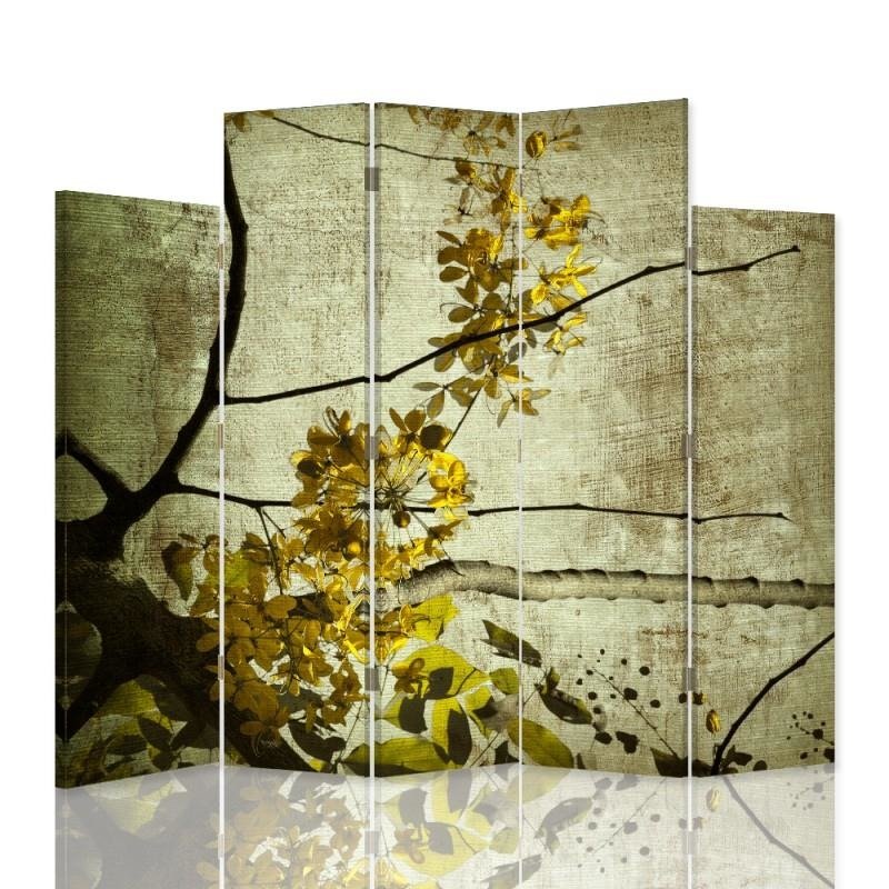 Decorative Aizslietnis, 5 paneļi, Divpusējs, kanva, Blossoming Branch 9 